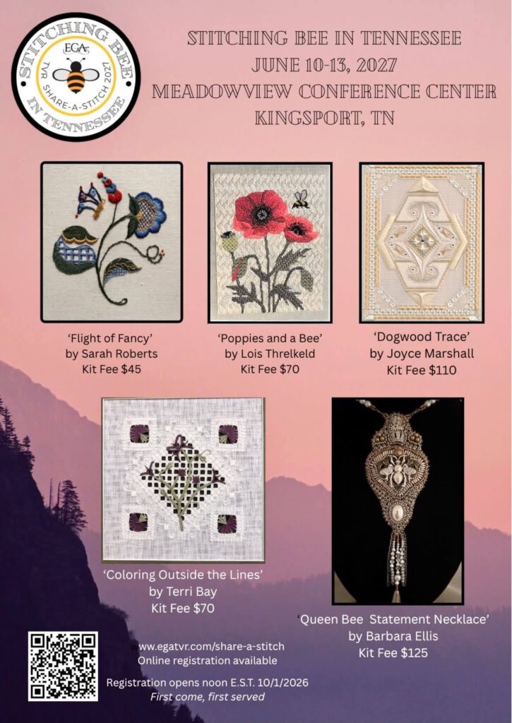 Flyer for Tennessee Valley Region Stitching Bee